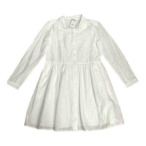 New J. Crew Eyelet Mini Shirtdress in White Size 4 - Picture 2 of 7